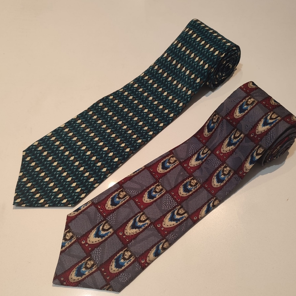 2 Sazzari Ties. Made in Canada. 100% Silk